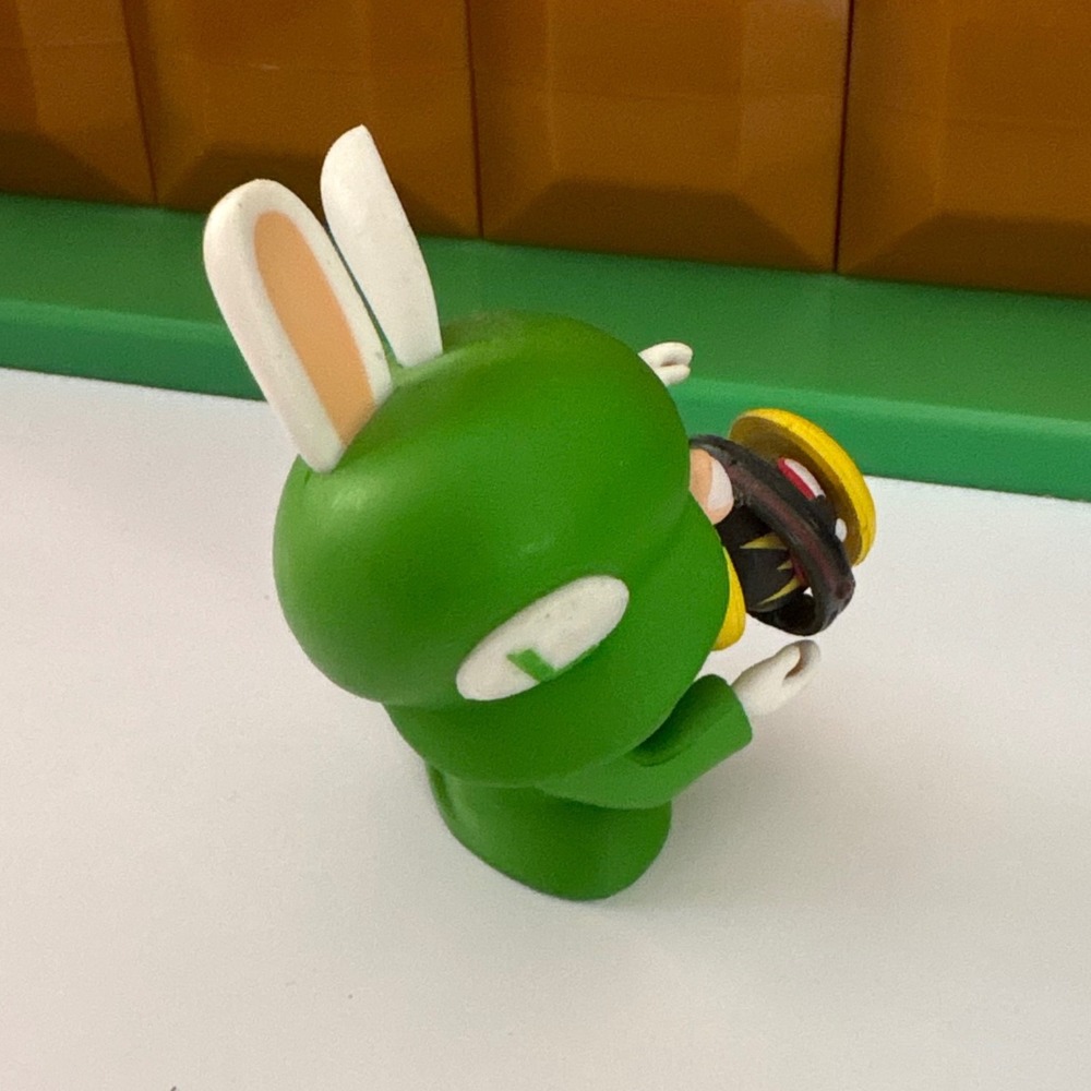 Ubisoft Mario + Rabbids Kingdom Battle Rabbid Luigi Mini Figure 3" Green Rabbit - Picture 4 of 8